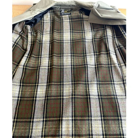 LONDON FOG DOUBLE BREASTED TRENCH COAT VINTAGE KHAKI WOMENS LONG COAT SIZE 14 - Picture 9 of 14